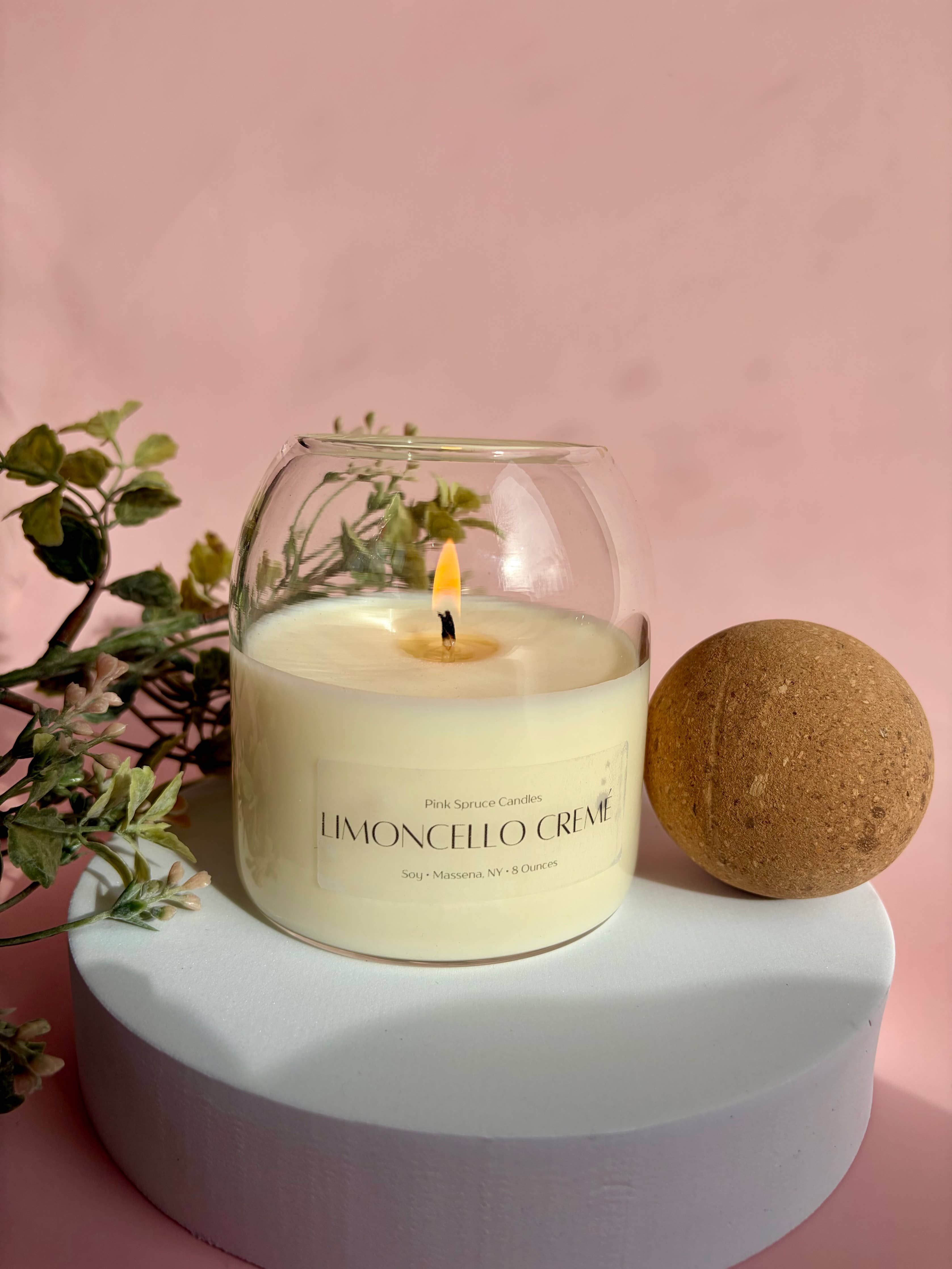 Cork Top Candle - Limoncello crème scent - spring candles 