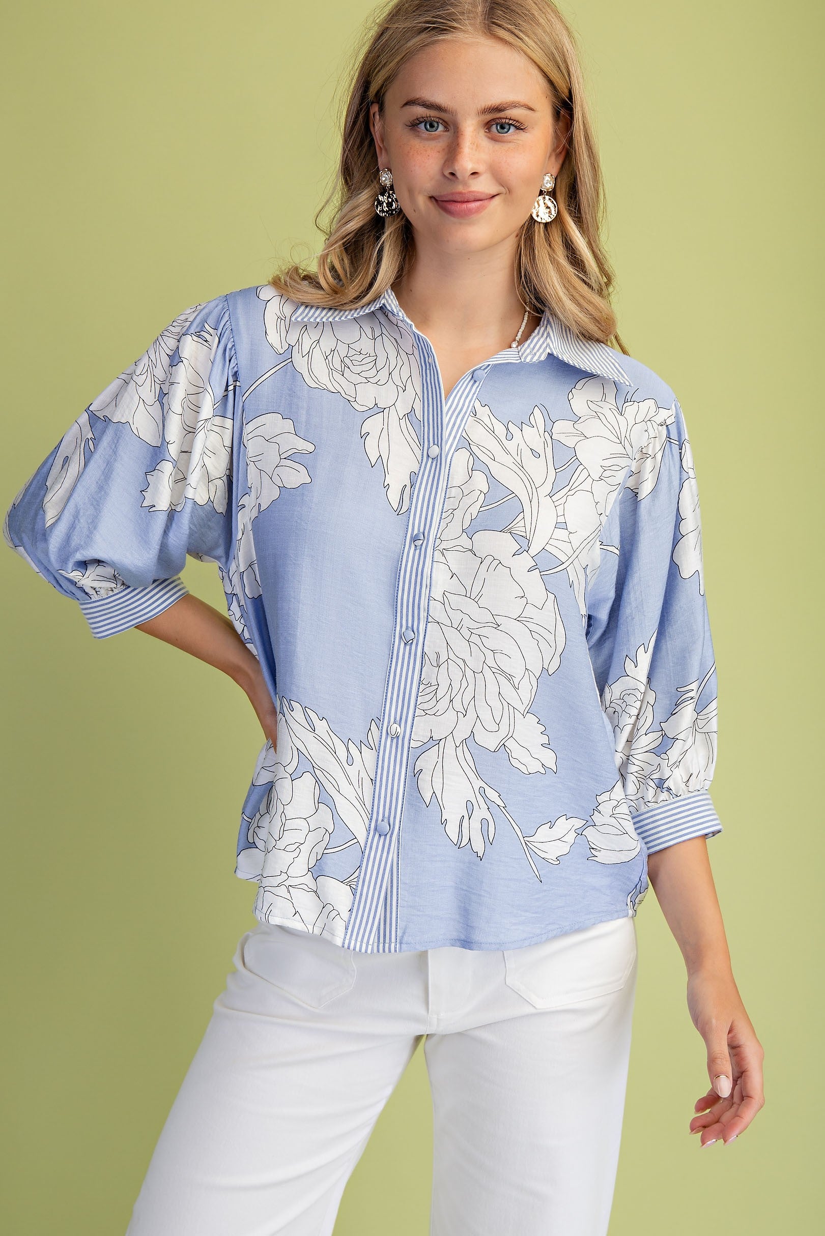 Blue Flower Blouse