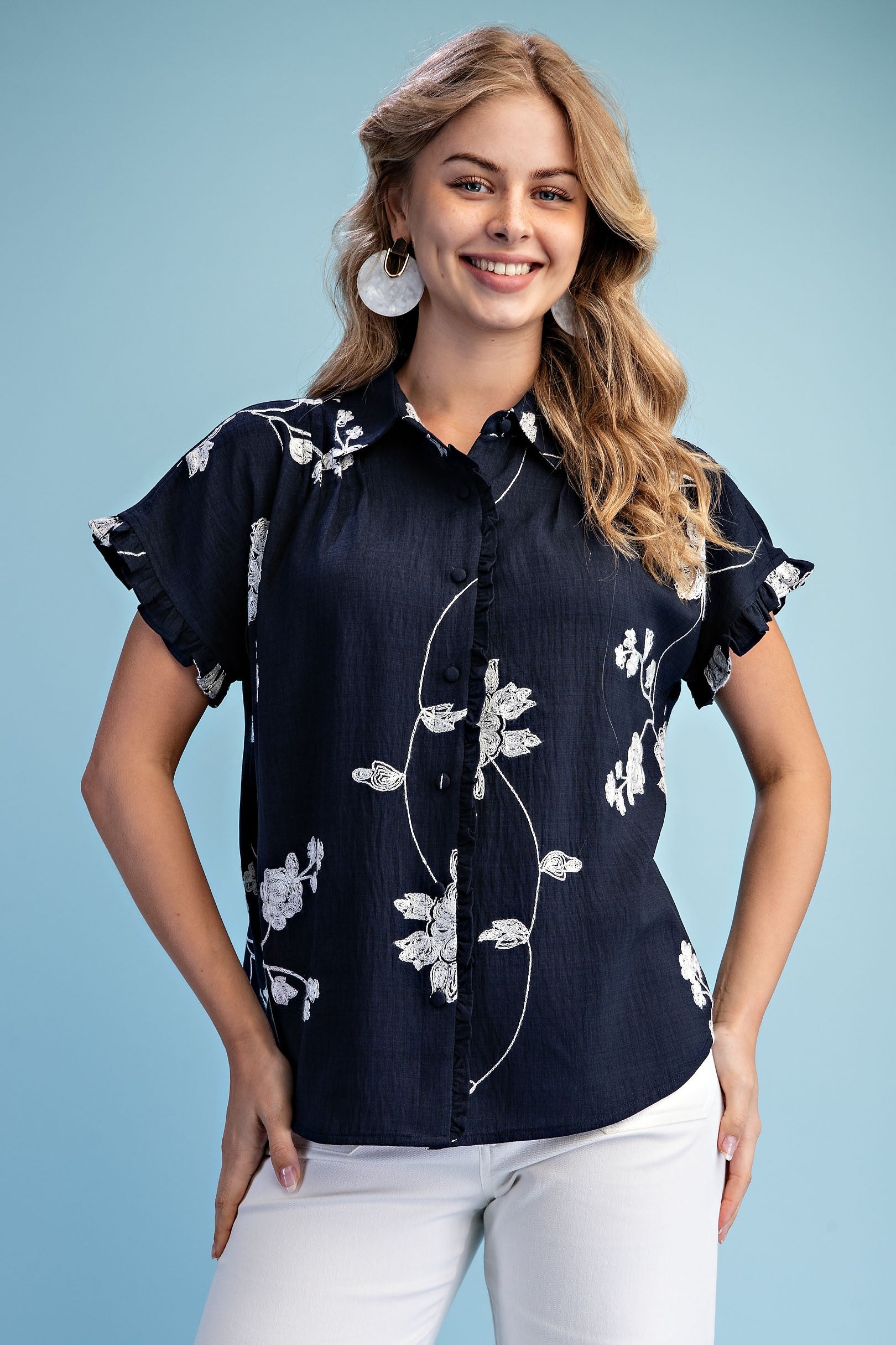 Embroidered Floral Blouse