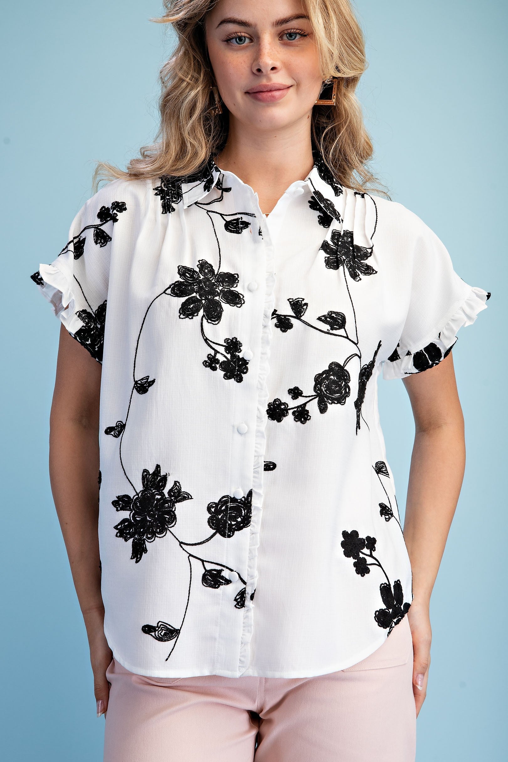 Embroidered Floral Blouse