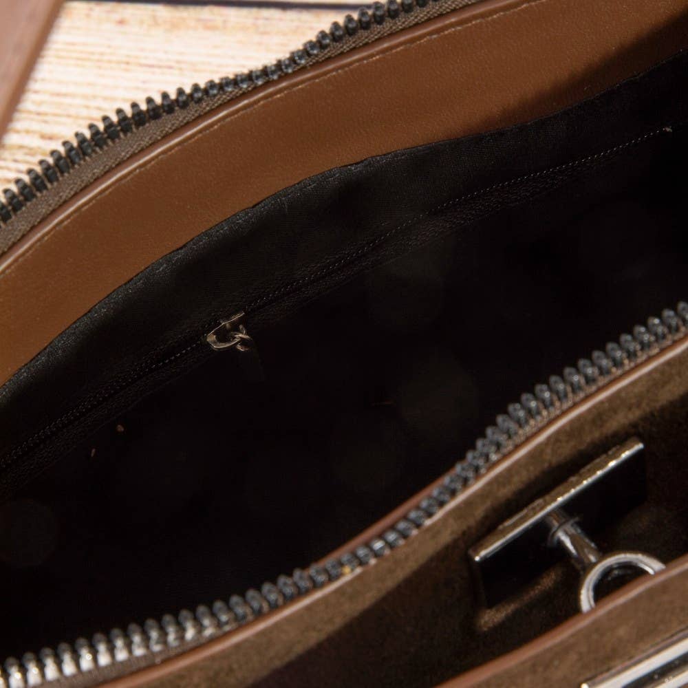Suede Pouch Shoulder Bag with Turn Lock
