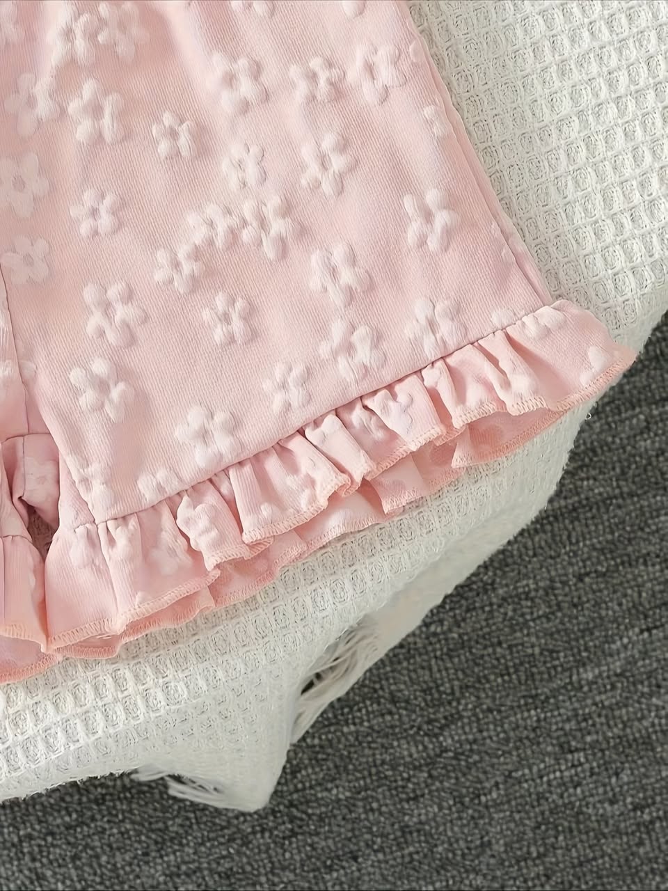 Baby Ruffle Crocheted Flower Set