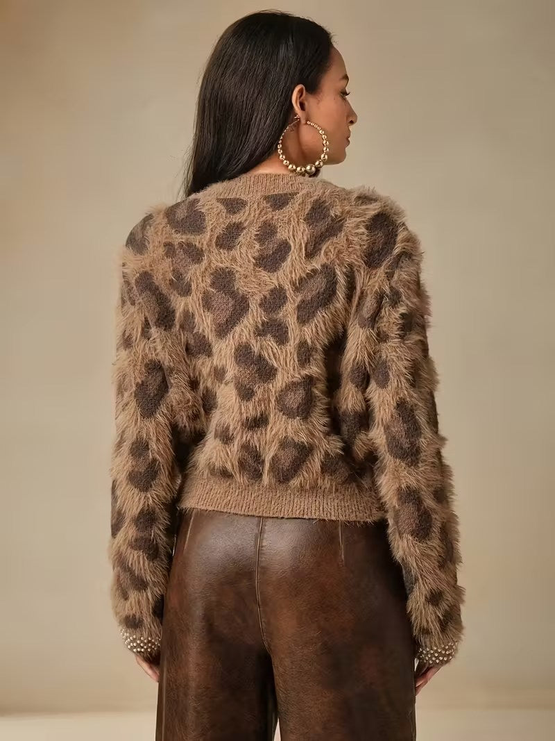 Leopard Pearl Sweater