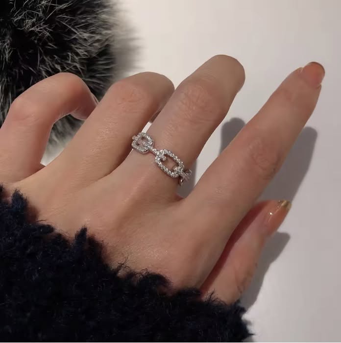 Sterling Silver Plated Link Ring