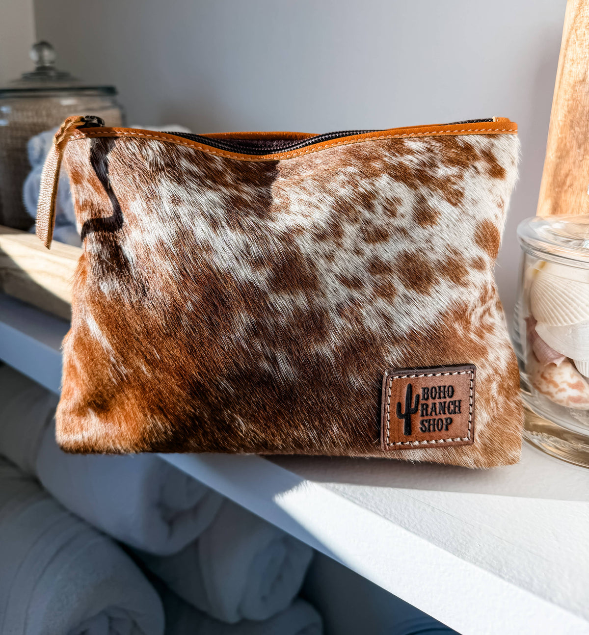 Western Cowhide Makeup Bag