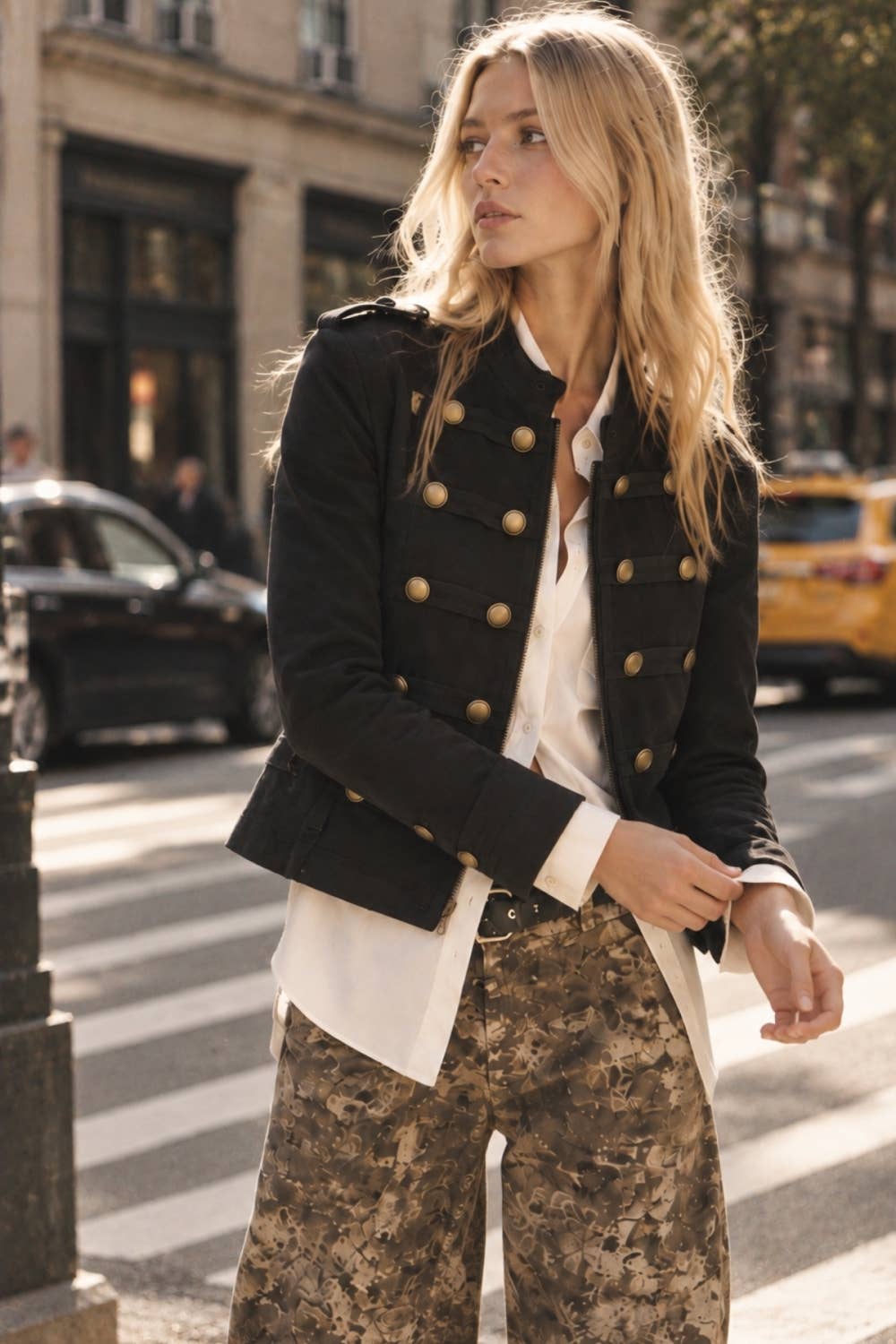 Faux Suede Frog Fastening Jacket