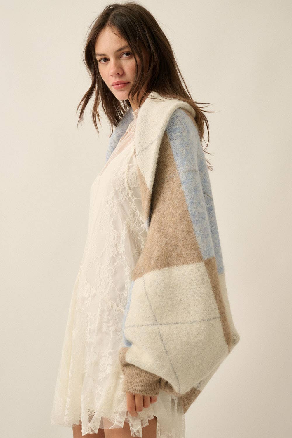 Argyle Jacquard-Knit Cardigan
