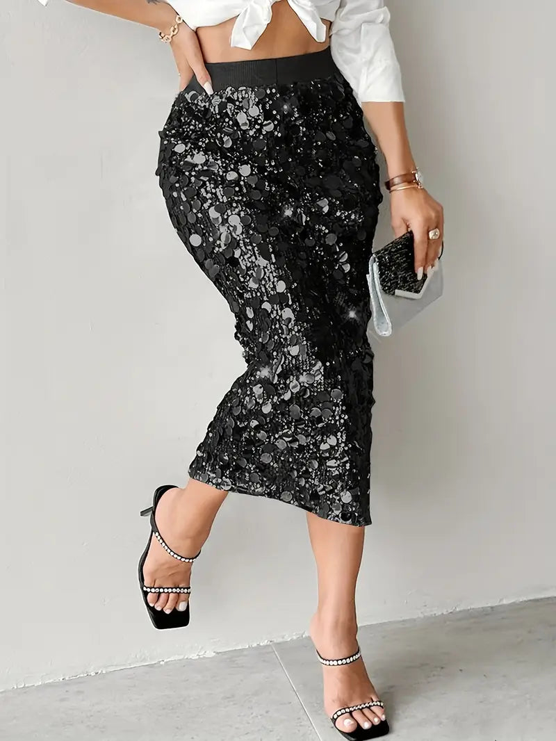 Long Sequin Skirt