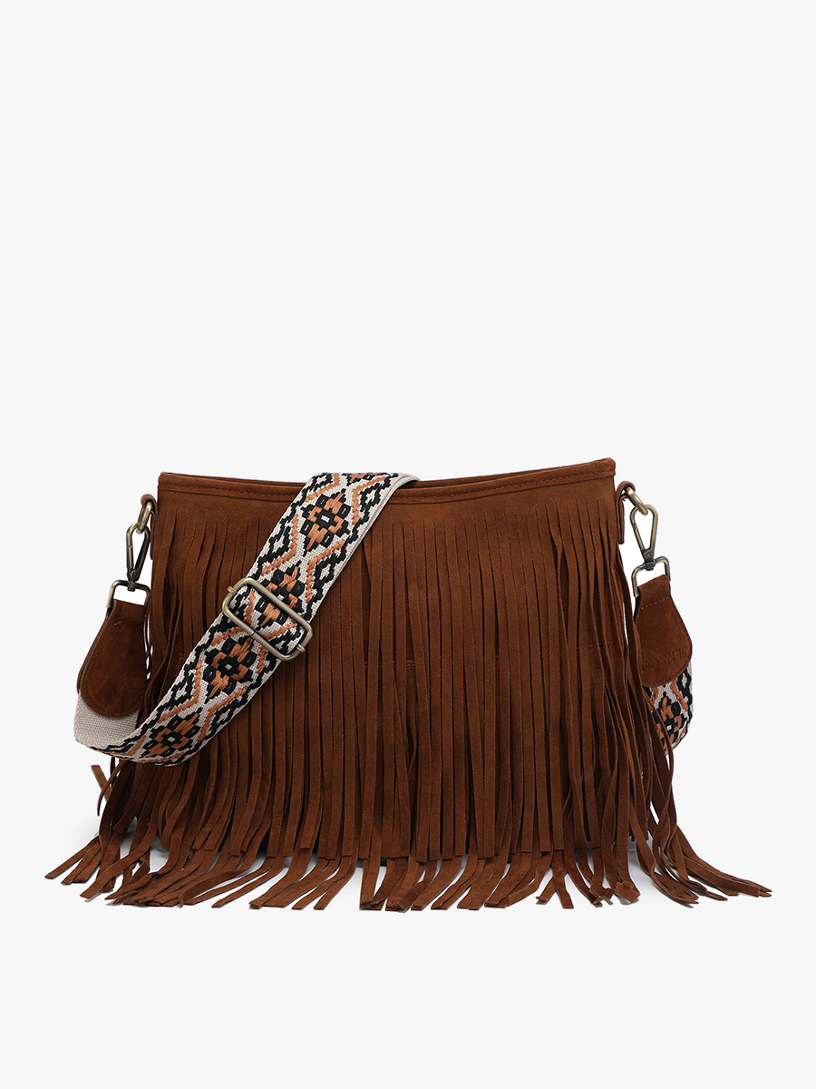 Sadie Suede Fringe Crossbody Bag