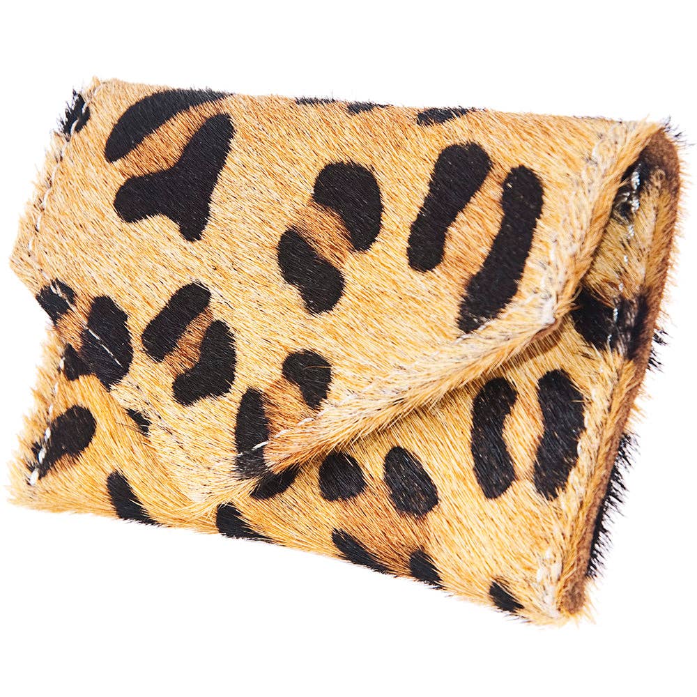 Envelope Hair-On Leather Coin Purse