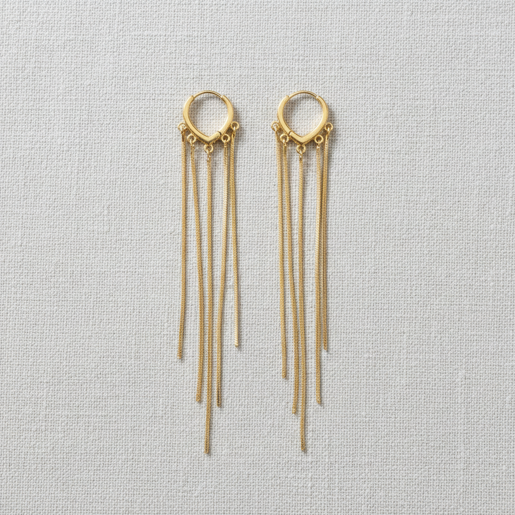 Heart Tassel Drop Earrings
