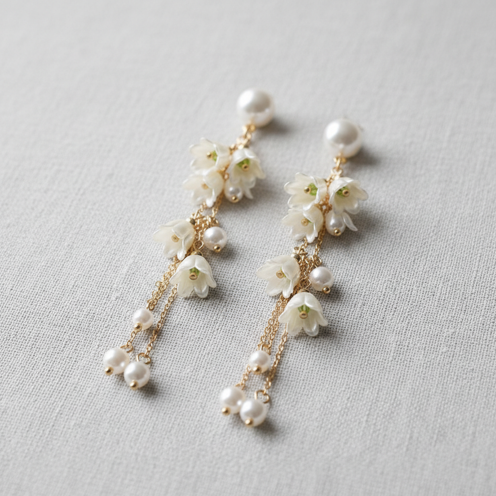 Pearl Lily Drop Earrings