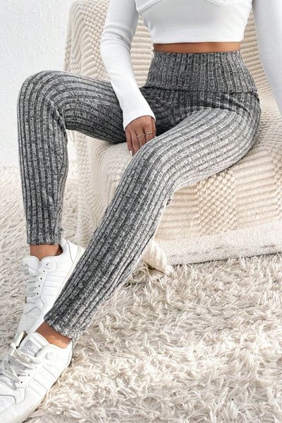 Deep Rib Grey Leggings
