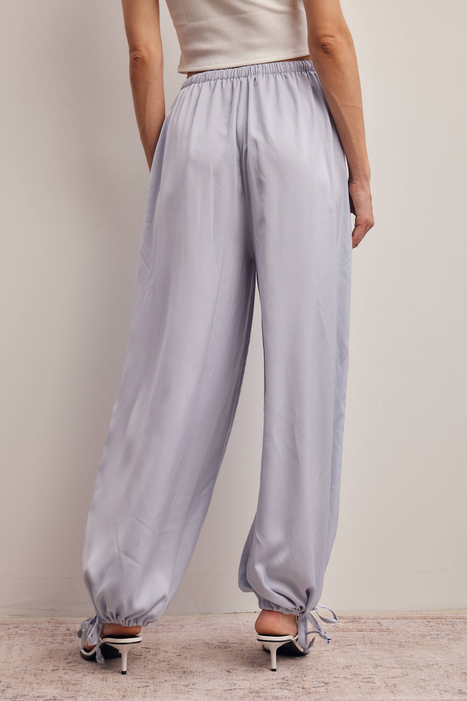 Convertible Wide Leg Tie Hem Pants FP0022
