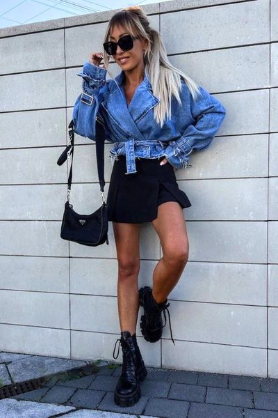 Frayed Belted Denim Jacket