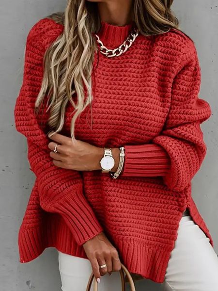 Knit Side Slit Sweater