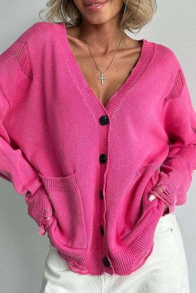Free People Vibe Distress Cardi