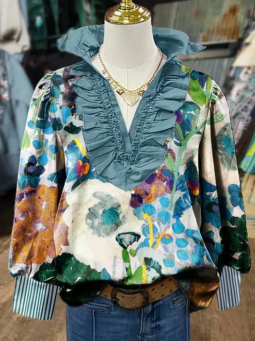 Ruffle Collar Bodice Blouse