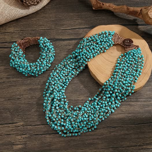Turquoise Necklace Bracelet Set