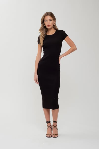 Ribbed Knit Midi Dress