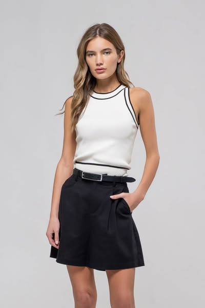 Halter Constrast Stripe Top