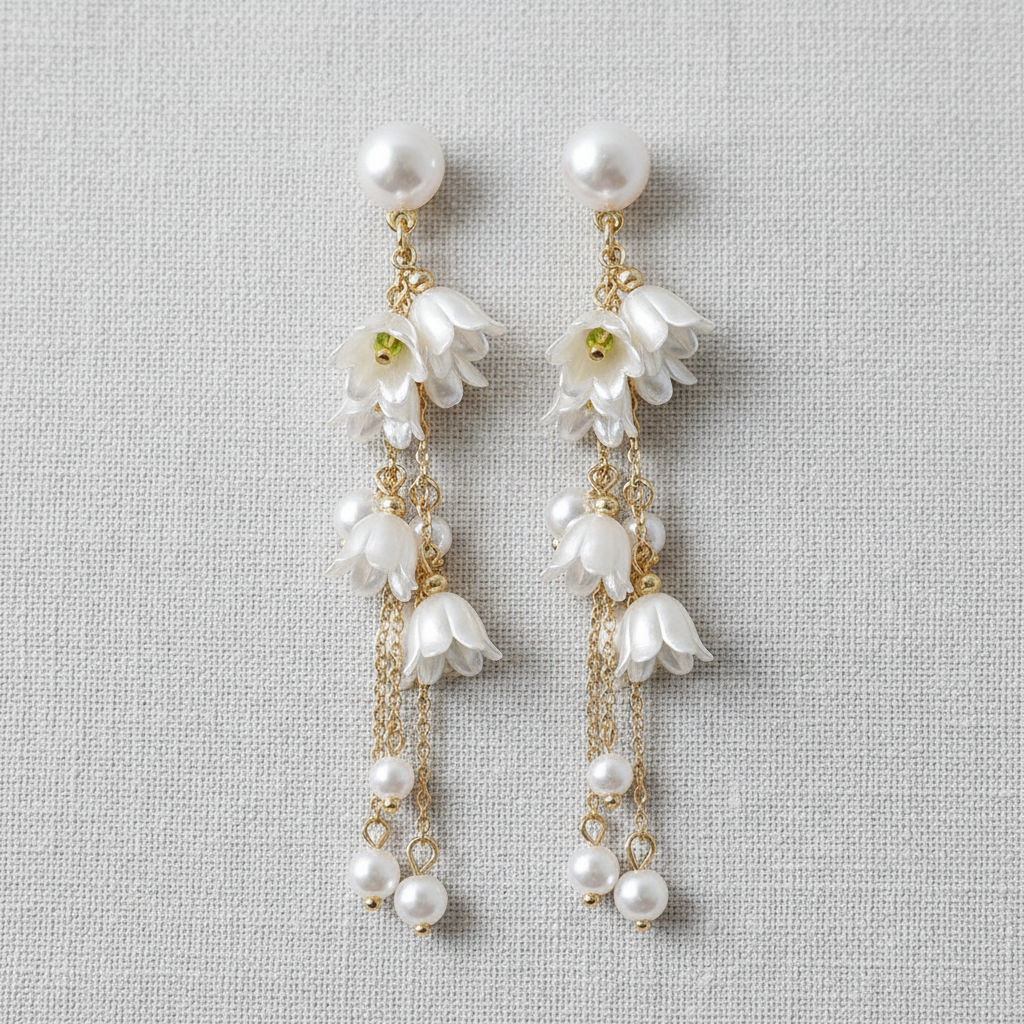 Pearl Lily Drop Earrings