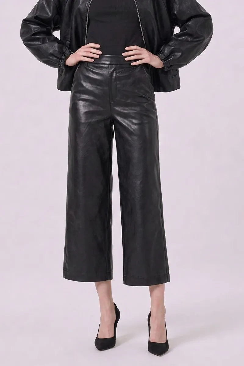 Vegan Leather Cropped Pants