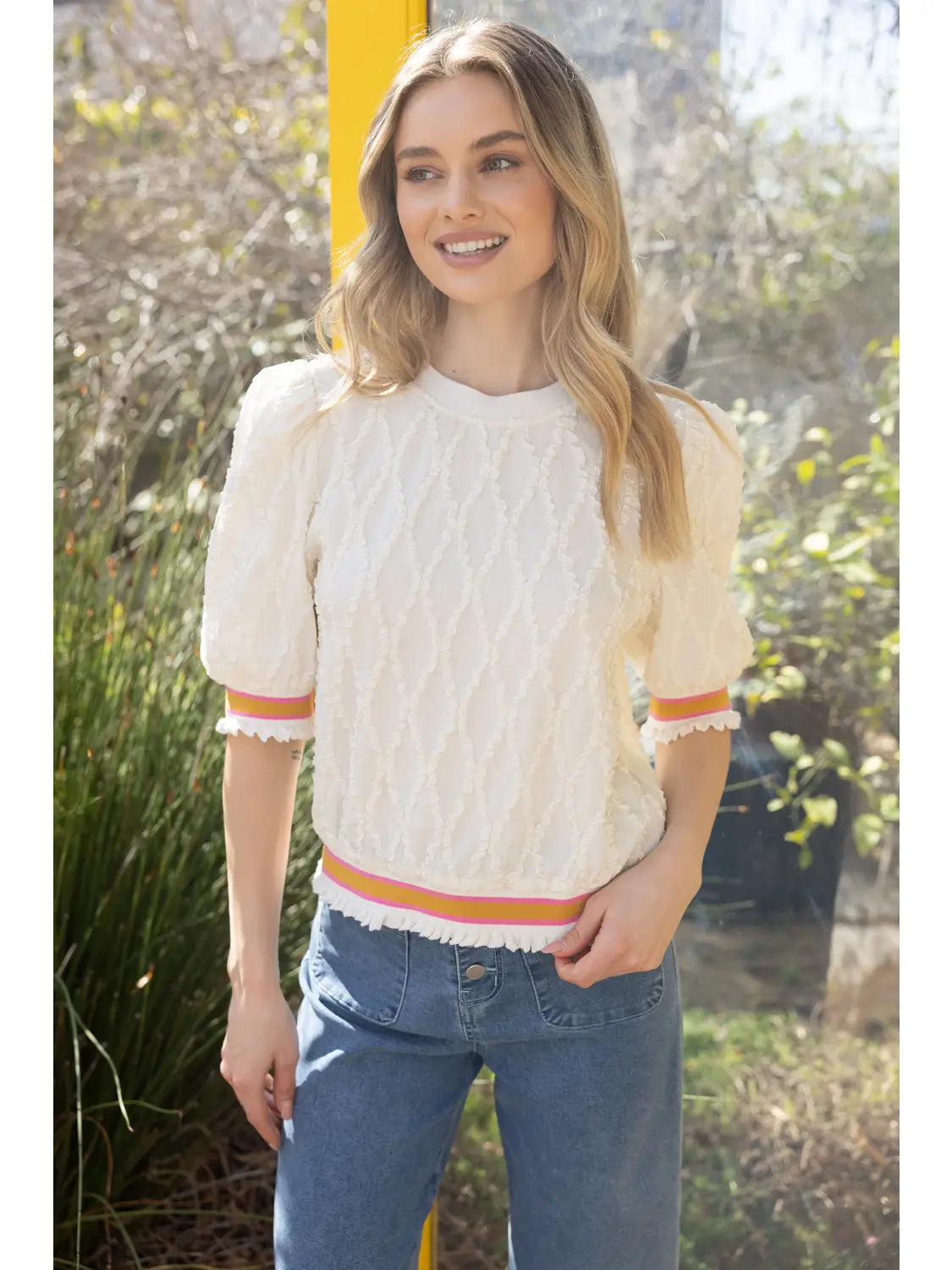 Textured Puff Sleeve