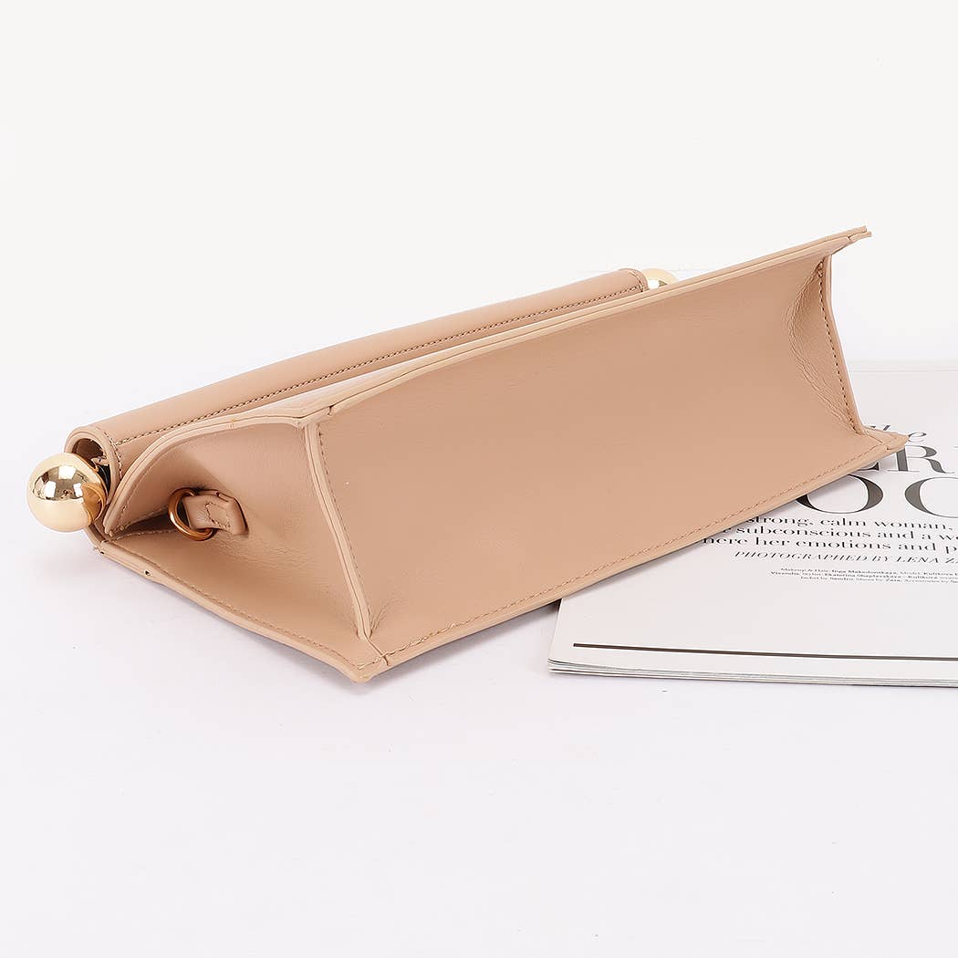 Roll-Top Sphere Accent Chain Clutch