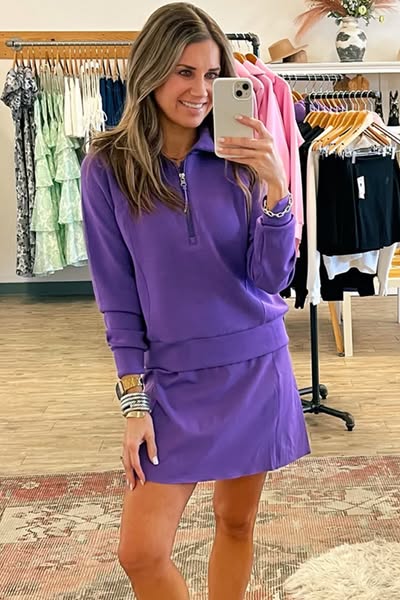 Sweater Skirt Zip Set