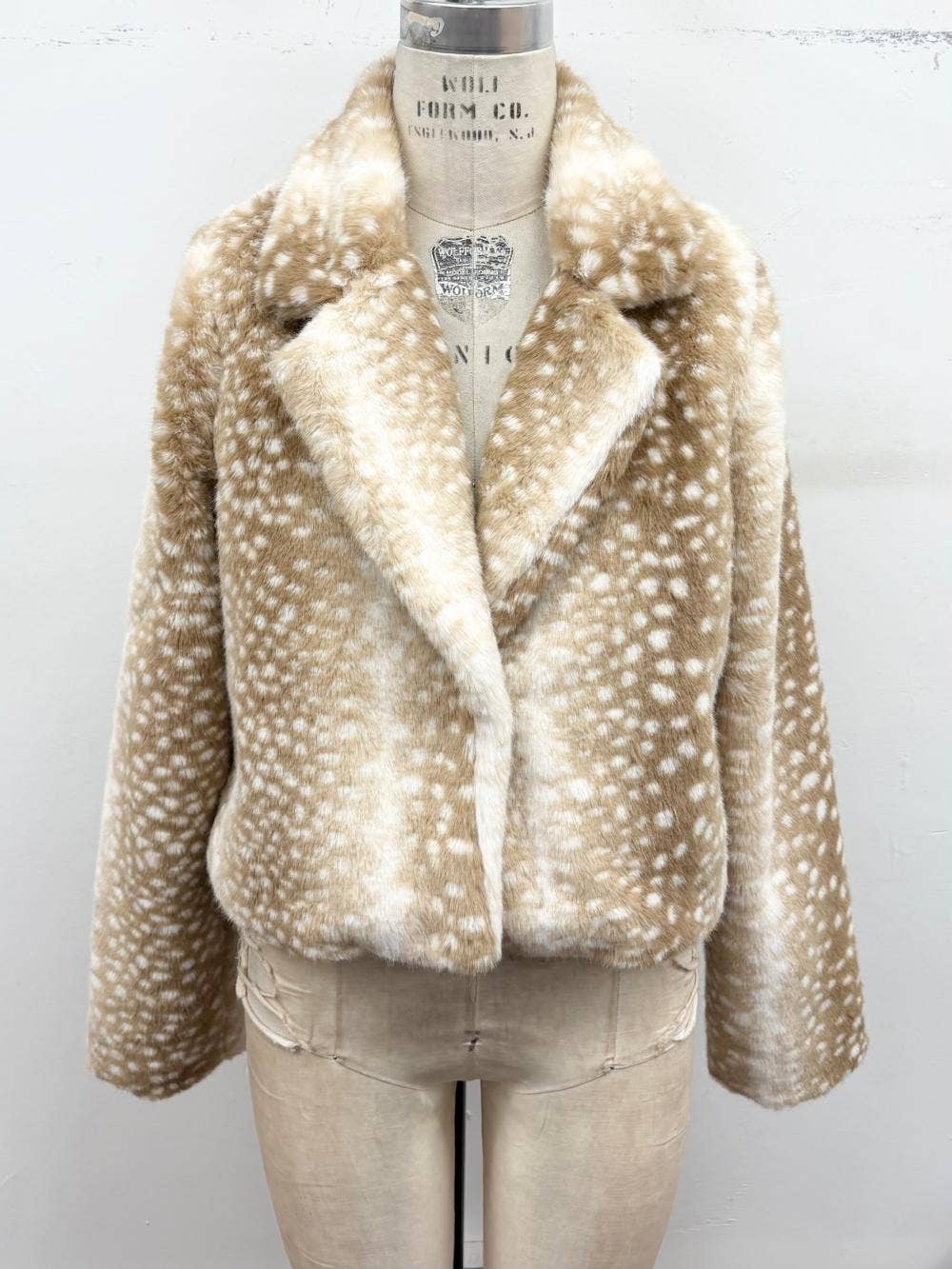 Fawn Fur Cropped Jacket