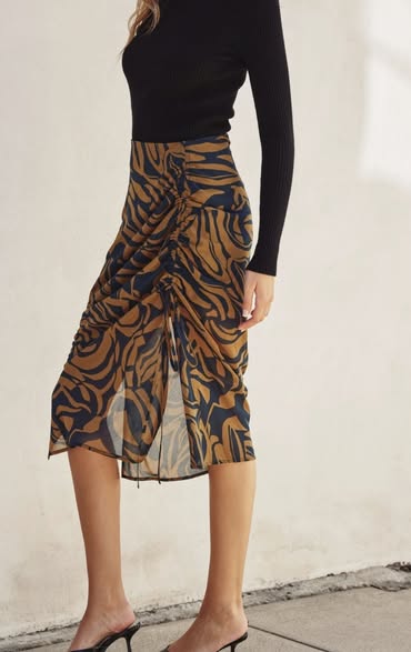 Printed Midi Skirt
