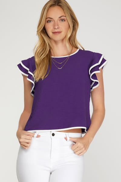 Striped Ruffle Top