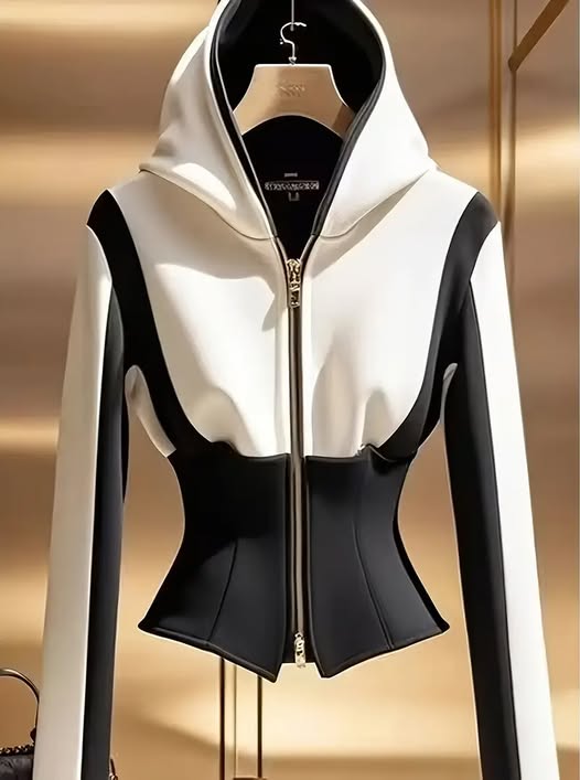 Black Accent Zipup Jacket