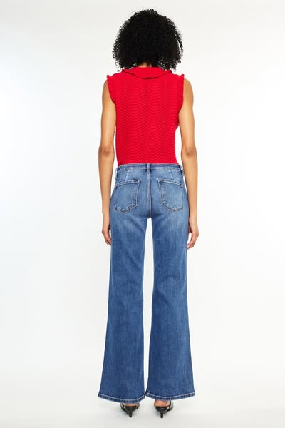 Mid Rise Wide Flare Jeans