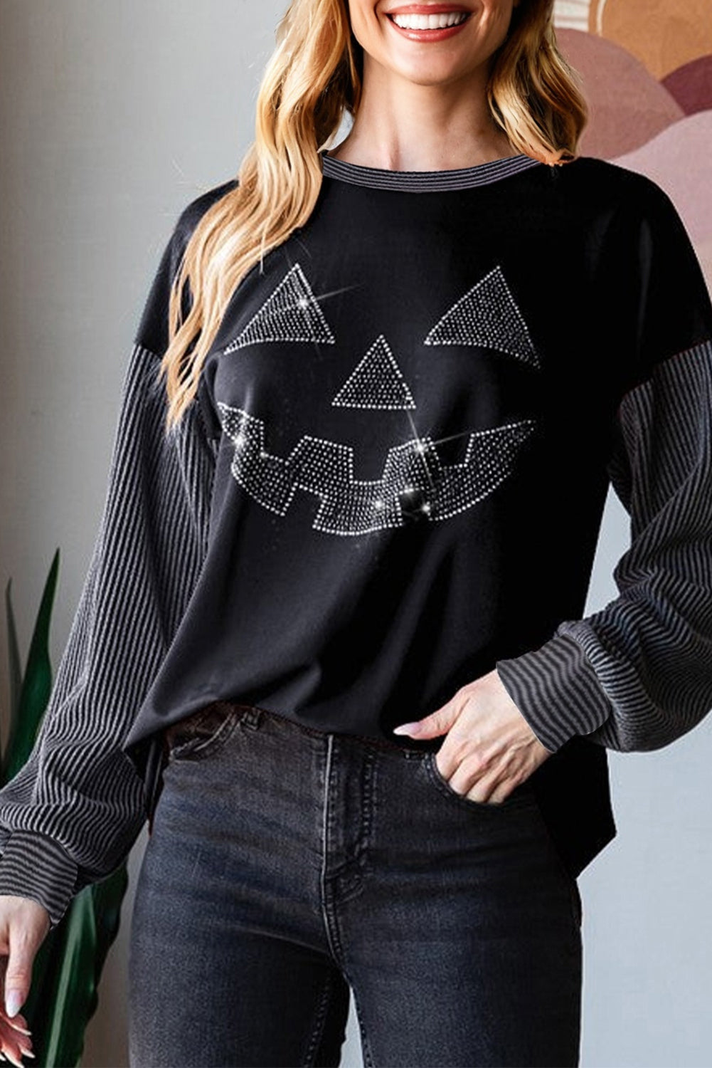 Rib Sleeve SPARKLE Sweatshirt