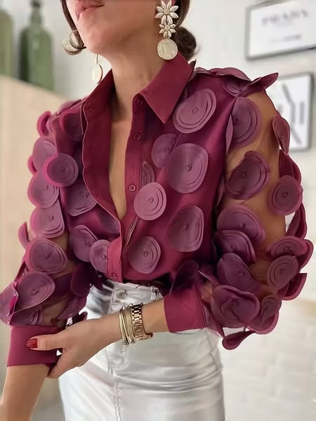 3D Sheer Blouse