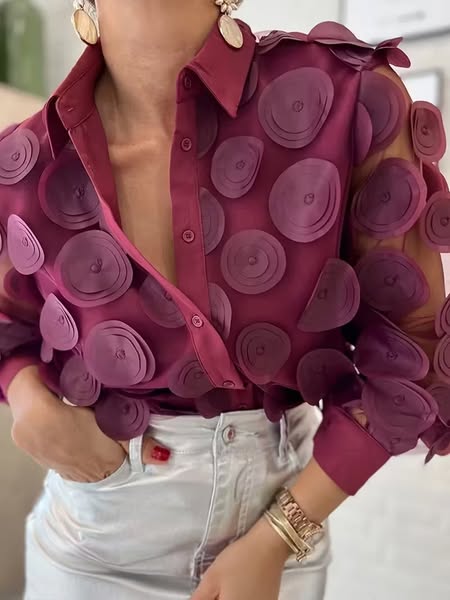 3D Sheer Blouse
