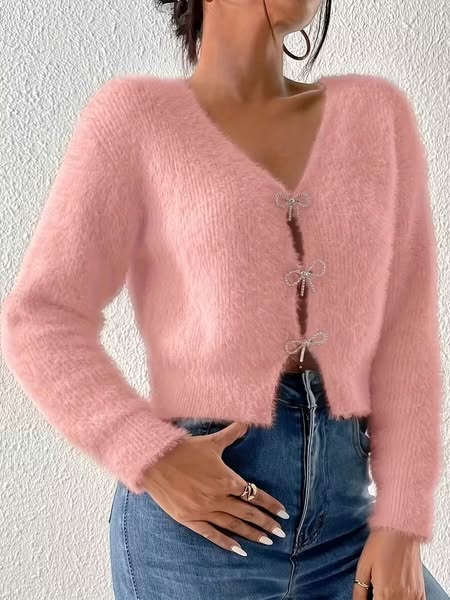 Rhinetone Bow Sweater