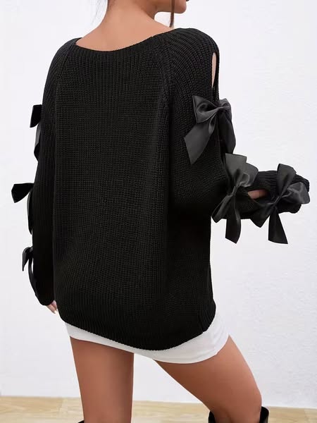 Satin Bow Sweater
