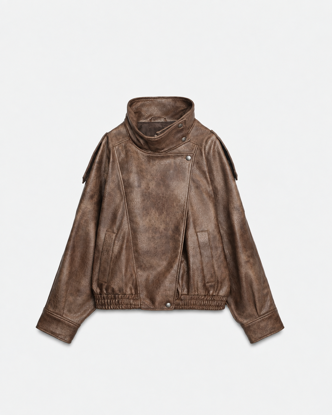 Oversized Leather Biker Jacket
