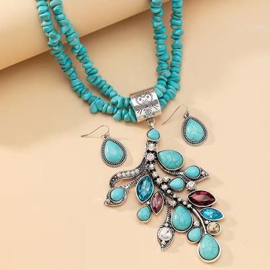 Double Strand Faux Necklace/Earring