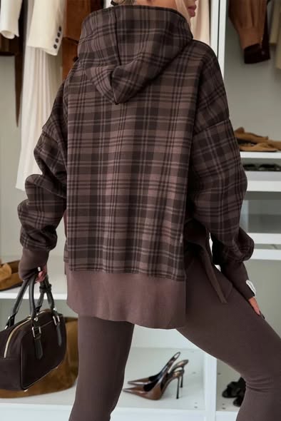 Plaid Hoodie Sweatshirt