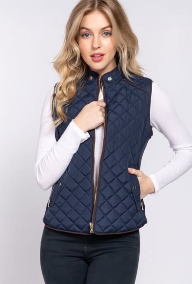 Suede Piping Vest