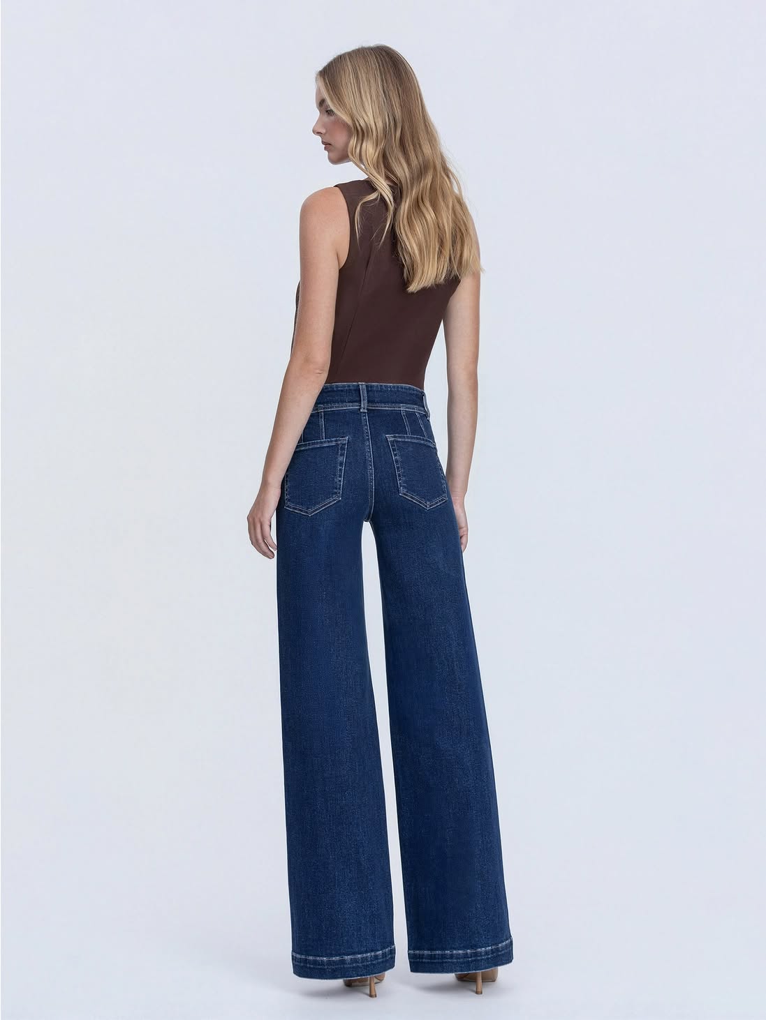 High Waisted Front Seam Jeans