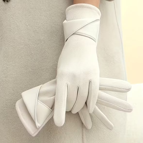 Faux Leather Cuff Gloves
