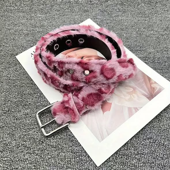 Fur Leopard Belt