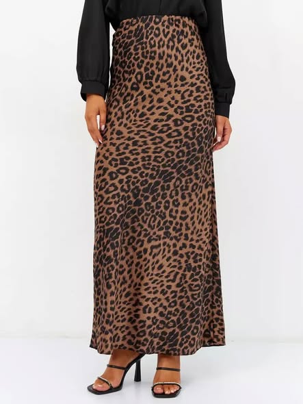 Silky Leopard Skirt