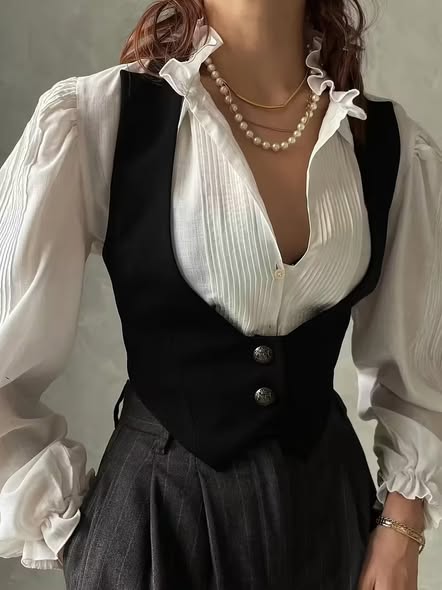 Tailored Button Vest