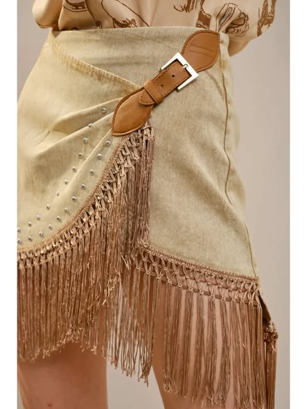 Fringe Mini Skirt